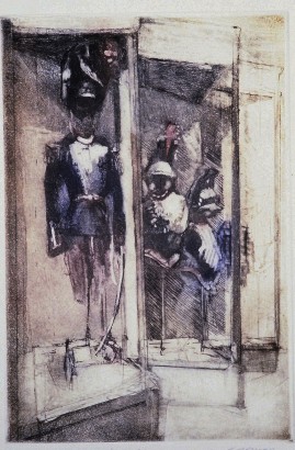 Military Museum, scraped aquatint & drypoint, 6 x 9 inches, 2004
